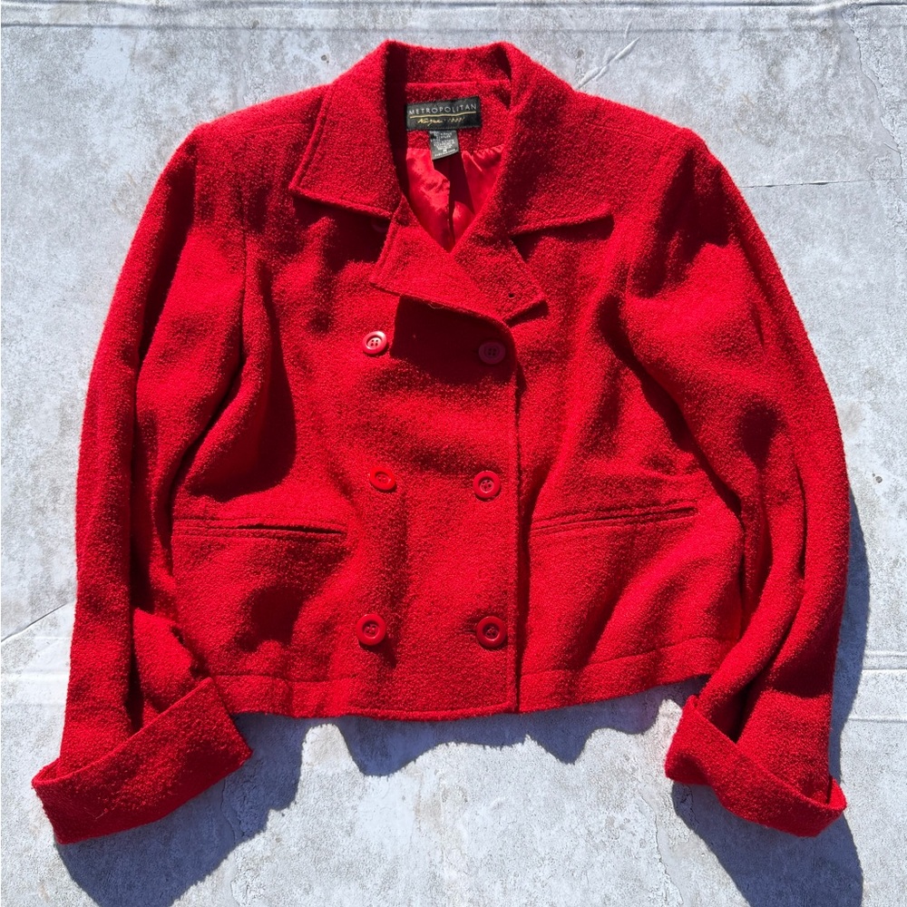 Metropolitan New York Red pea coat jacket